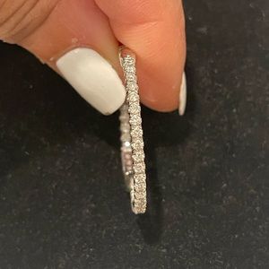 Morris & David 14k White Gold Diamond Hoop - One Earring Only EUC